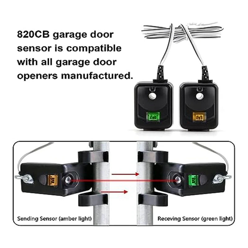 820CB Garage Door Safety Sensor & Brackets Replacement Kit Replacement Parts Accessories For 41A5034/ G801CB-P/801CB/041-0136