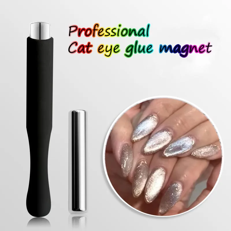 1pc-Super Forte Silicone Nero Cat Eye'sNail Magnete Stick Professione Gel Cat Eye Strumento magnetico Penna magnetica per nail art fai da te