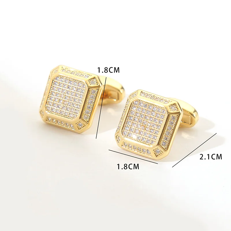 Wedding Cufflinks Zircon Rhinestones Men\'s Gifts Business Banquet Office Suit Accessorie Buttons Fashion French Shirt Cuff Links