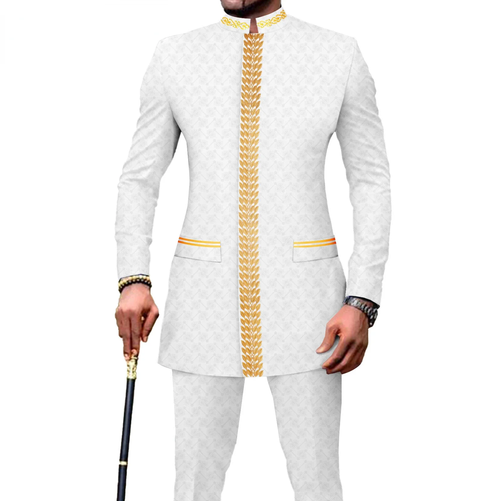 

2024 New Fashion Casual African Men's Suit Zipper Two-piece Set Men Clothing Tracksuit Suits for Men Men Clothing