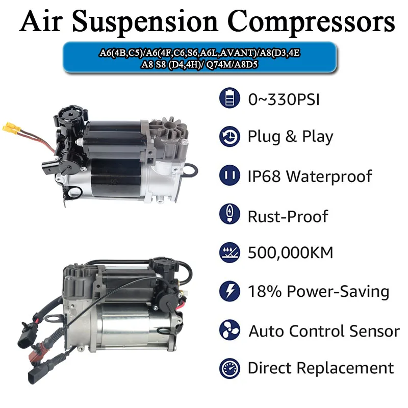 Air Suspension Compressors For A6C5 A6C6 S6 4F A6L A8D3 4E S8 A8D4 4H Q74M A8D5 air suspension kit Shock Absorber Accessories