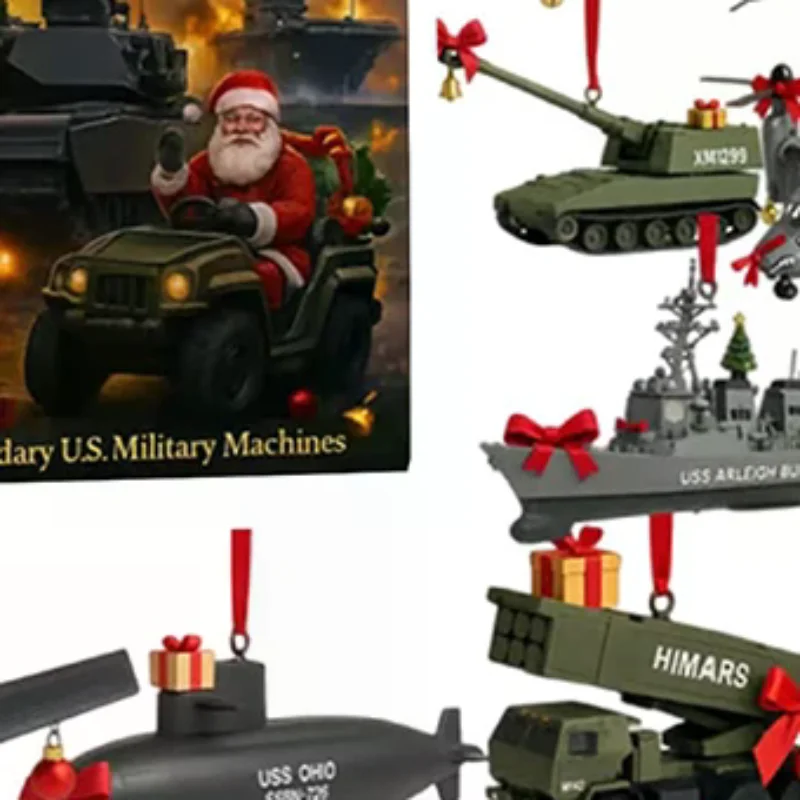 Calendário do Advento das Forças Armadas das Lendas 2025, com 24 Dias de Máquinas Militares dos EUA Lendário Enfeites 2D