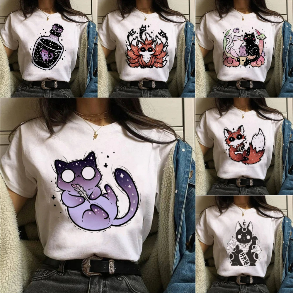 

Retro Witch Mushroom Potion T-Shirt Harajuku Style Top Durable Plus-size Casual T-shirt Women's T-shirt Daily Streetwear