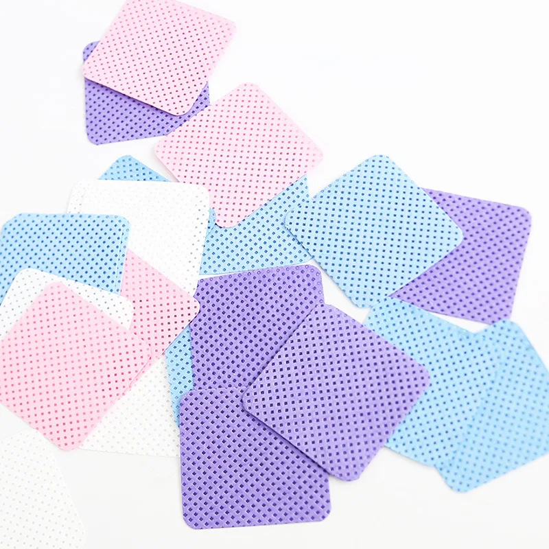 50PCS Lint-free Nail Polish Remover Napkin Colorful Cotton Wipes Paper Pads UV Gel Dust Cleaner Cleaning For Manicure Tool view 3