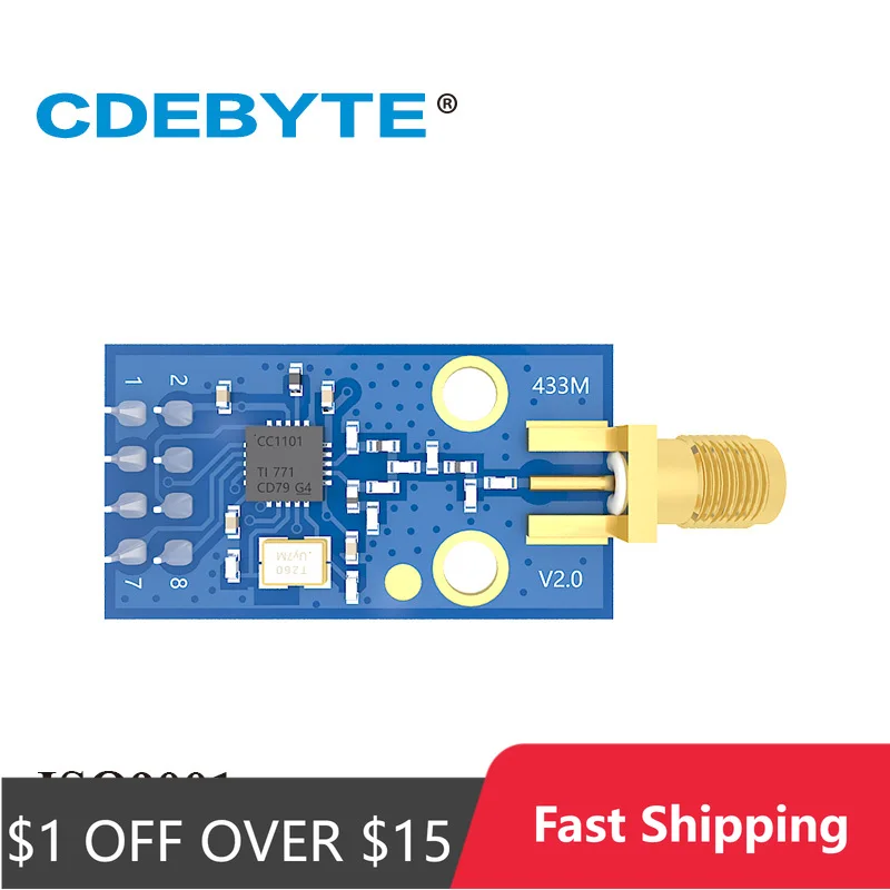CC1101 RF Module E07-M1101D-SMA 433MHz 10dBm SPI SMD Wireless Transceiver DIP SMA-K Antenna Transmitter And Receiver CDEBYTE