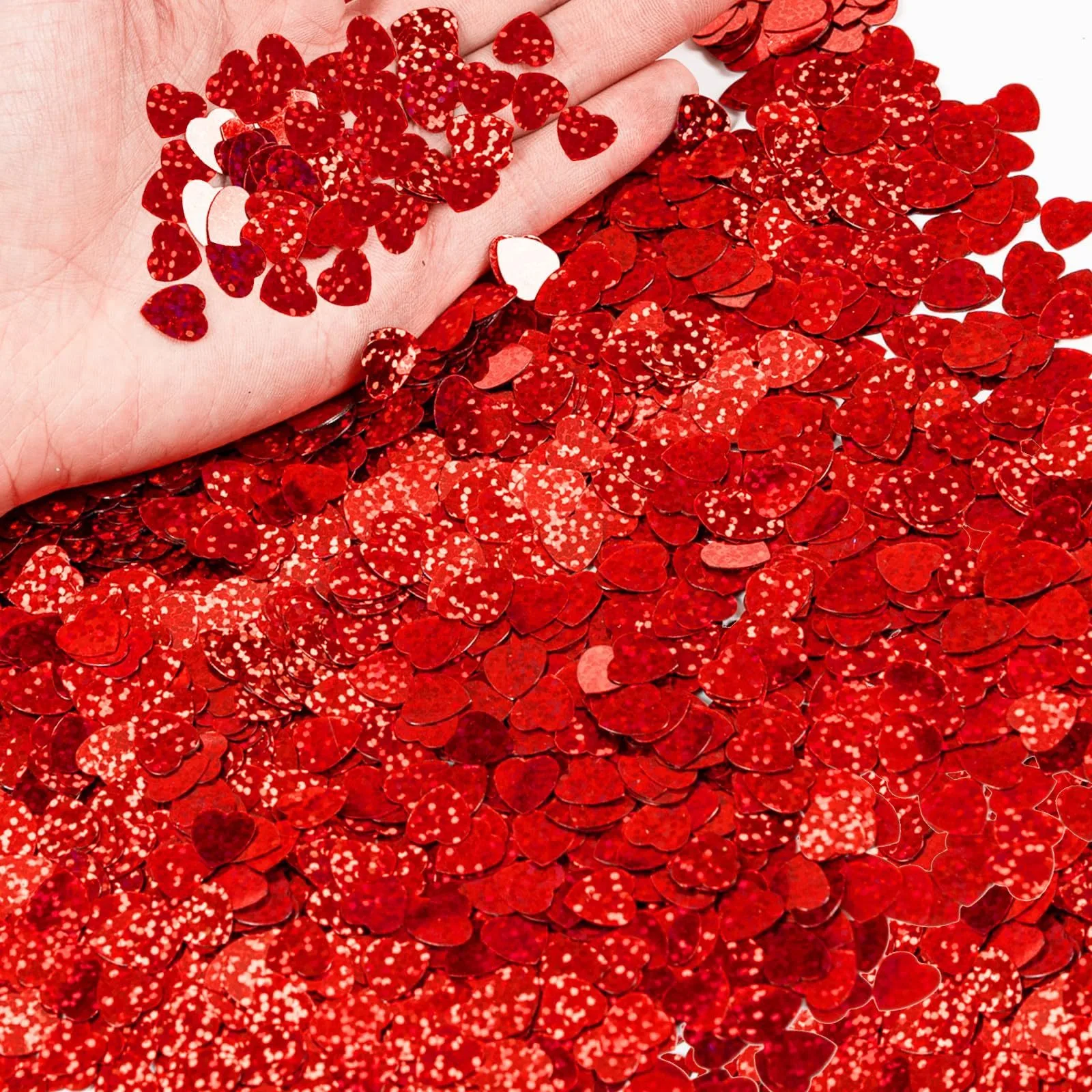 

150g Valentine's Day Party Heart-Shaped Glitter Sequins PVC Confetti Red Laser Love Wedding Decoration Scraps Throwing Debris