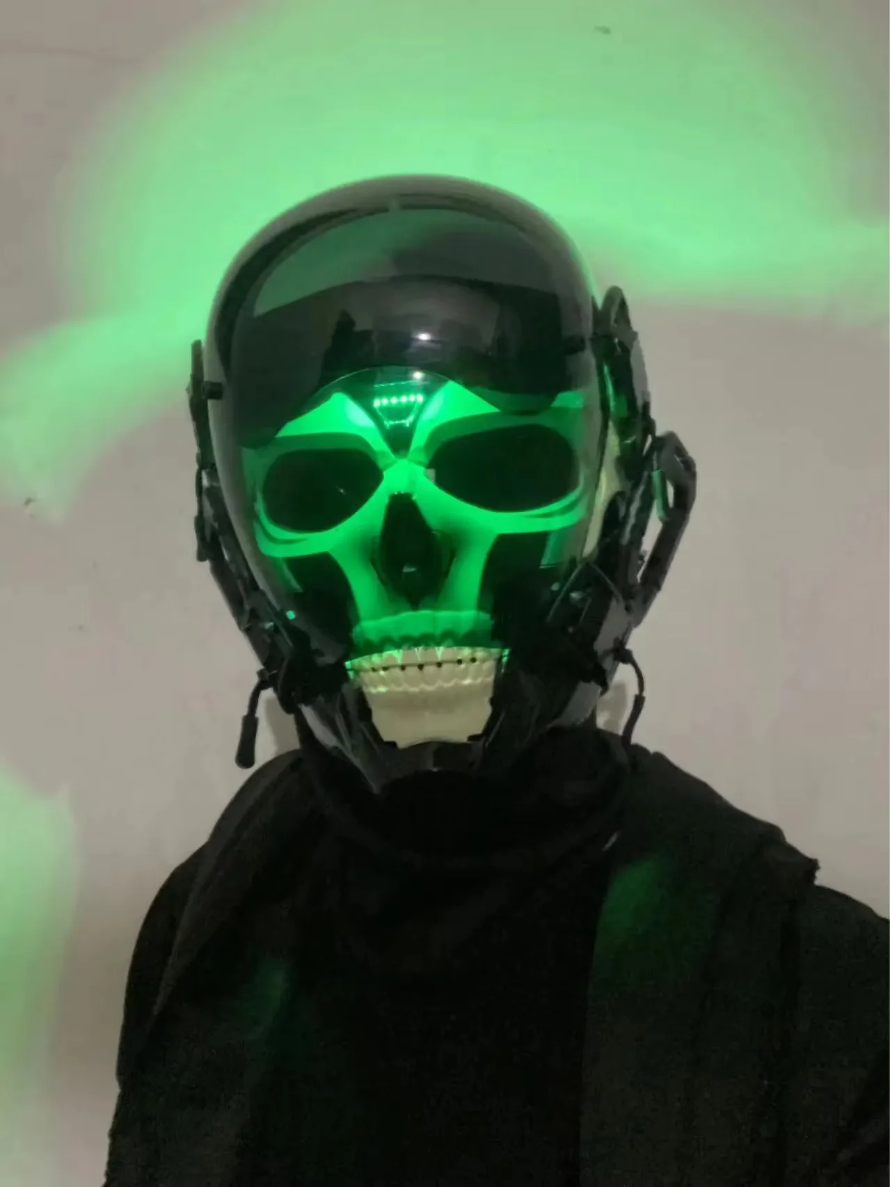 Masque squelette Cyber Punk, Cosplay, tête fantôme d'horreur, Costumes de crâne, casque de soldat Mech, accessoires de fête de carnaval, masque d'halloween, cadeau