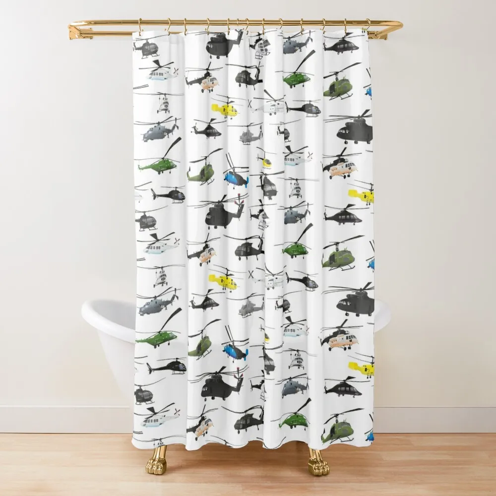 

Multiple Helicopters Shower Curtain Anime Shower Cover Curtain