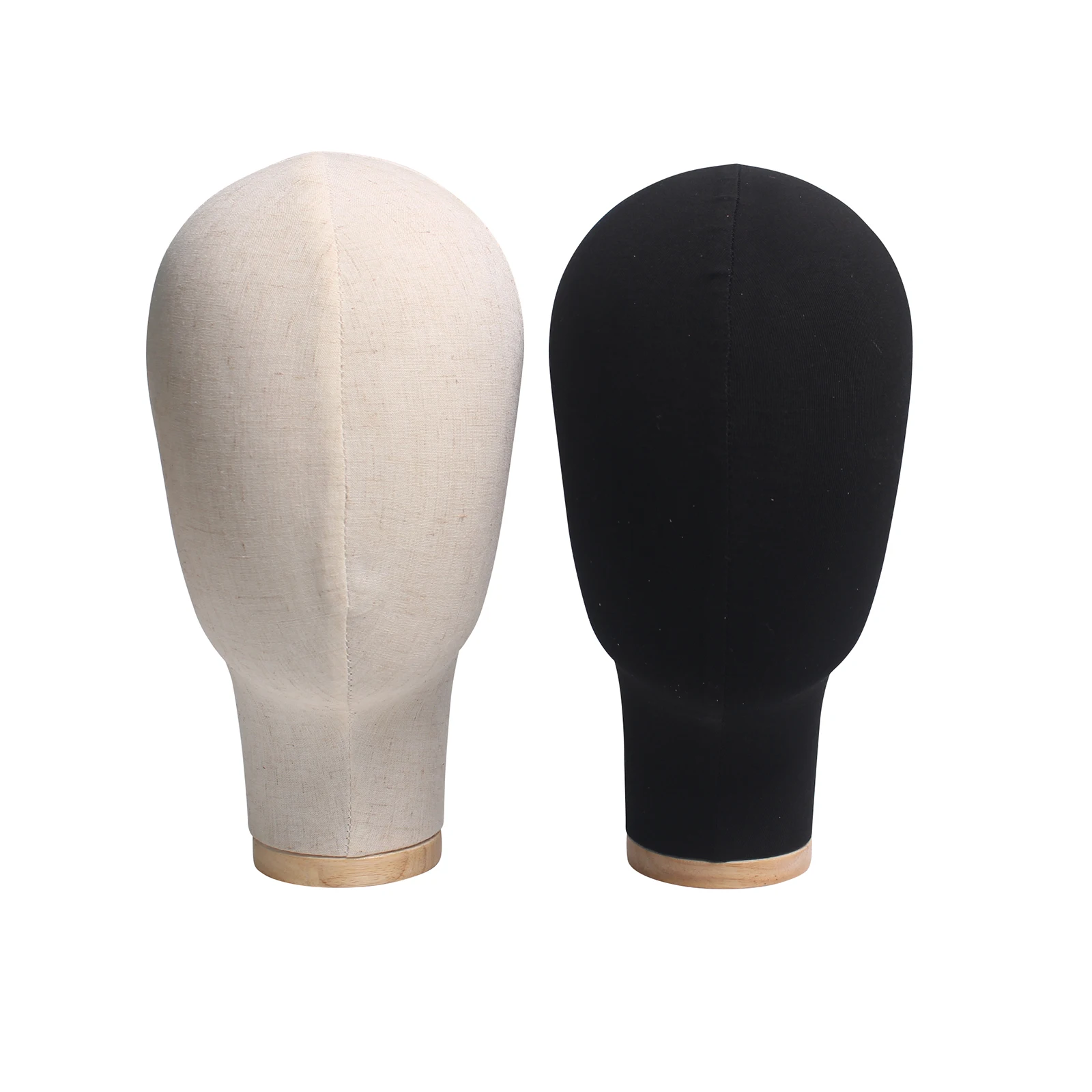 22\'\' Canvas Mannequin Wig Manikin Hats Caps Display Canvas Cork Block Mannequin Head Model + Detachable Wood Stand