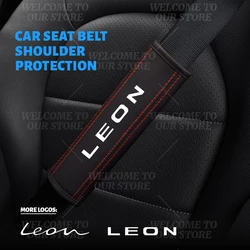 2pcs Car Interior For LEON 5F Mk3 Emblem Seat Belt Cover Safety Belt Shoulder Protector Mats Auto Accessories