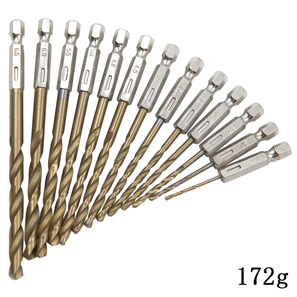 HSS Titan beschichteter Spiralbohrer Set 1 4 Sechskantschaft Maße 1 5 bis 6 5 mm Sechskant Bohrer passend für Elektrobohrschrauber Akku Schrauber Druckluftschrauber Bohrwerkzeuge für Metall Holz Kunststoff Heimwerker K – Detail 8