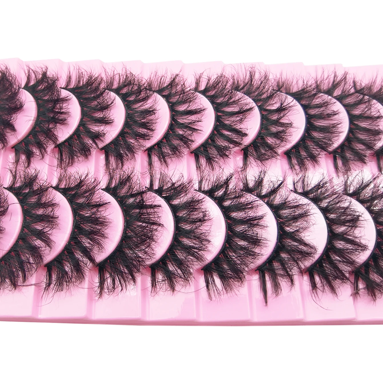 爆発的なボリューム感の黒まつげ10ペア、自然な形、8Dドラマティックまつげ、Dカールつけまつげ