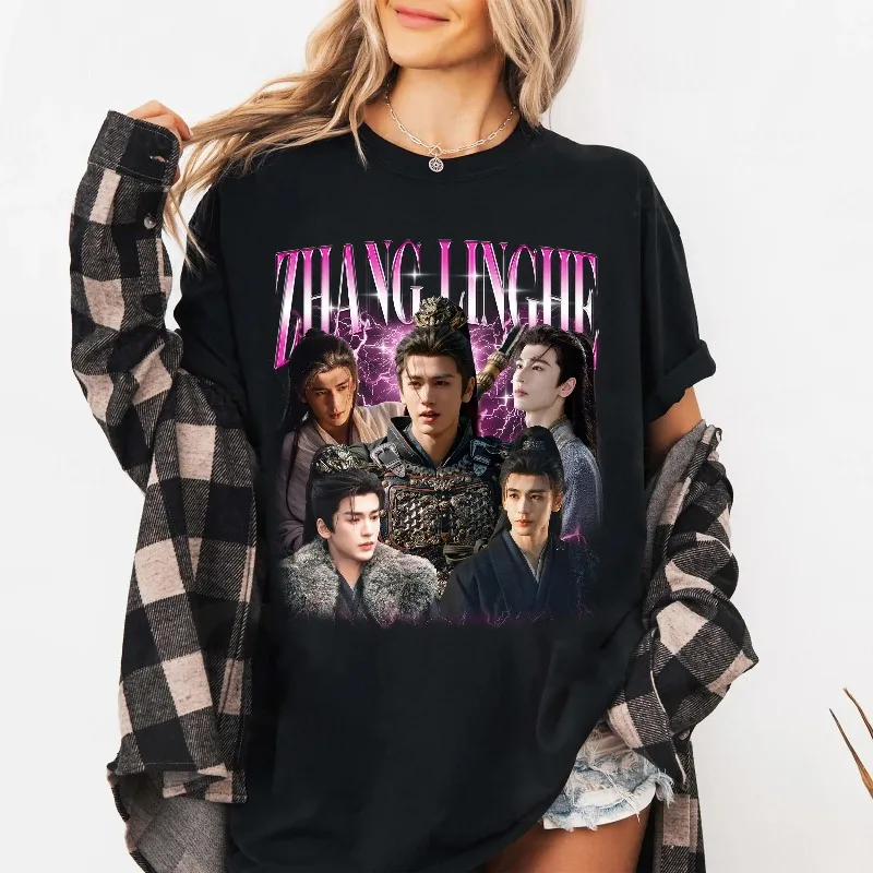 Zhang Linghe C-Drama Fan Merch Bootleg Tee Summer Unisex Loose and Breathable Cotton T-shirt Top