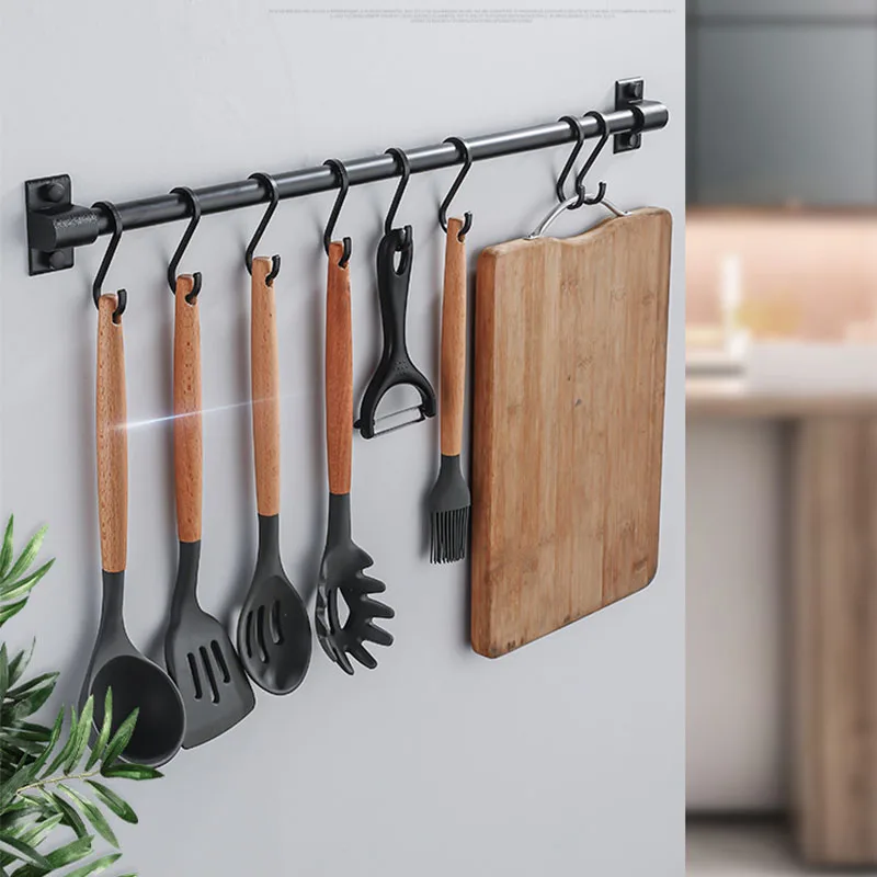 Wall Hanging Hook Storage Rack 6 Hooks Kitchen Kitchenware Towel Hook Hanger for Wall Door Bathroom Organizer Self Adhesive