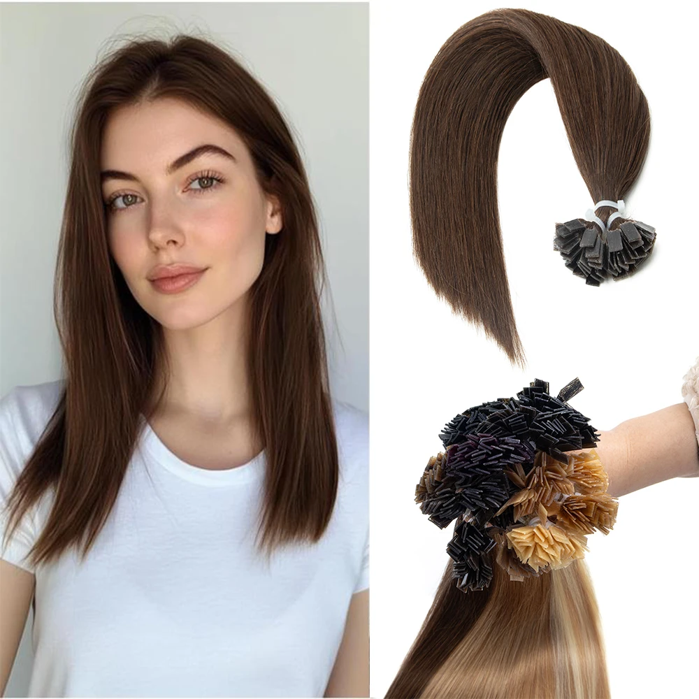 

Наращивание волос YWUEXT Salon Quality Flat Tip для горячей фьюжн-технологии, 100% натуральные человеческие волосы, 12-22 дюйма, 30 г в пучках, для ежедневного использования женщинами