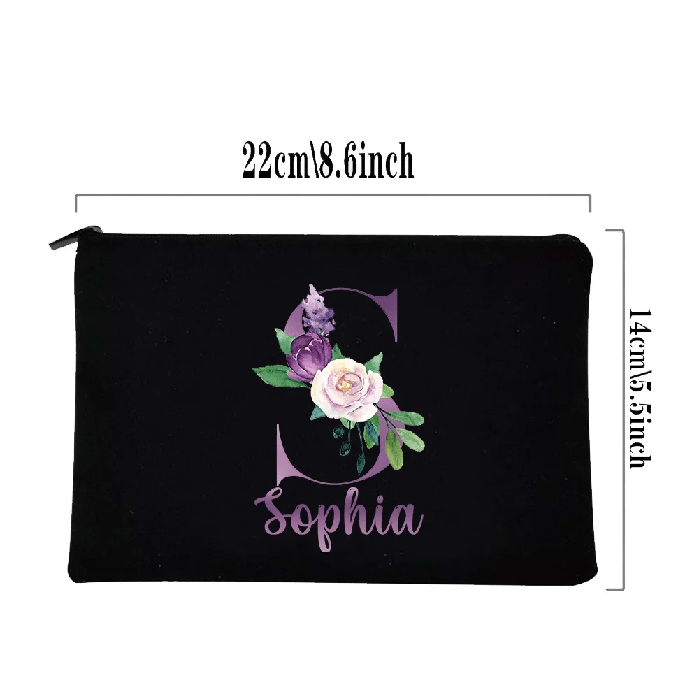 Personalized Customized Name Makeup Bag Washable Cash Storage Wallet Women's Cosmetic Bag Large Capacity Zipper Cosmetic Bags