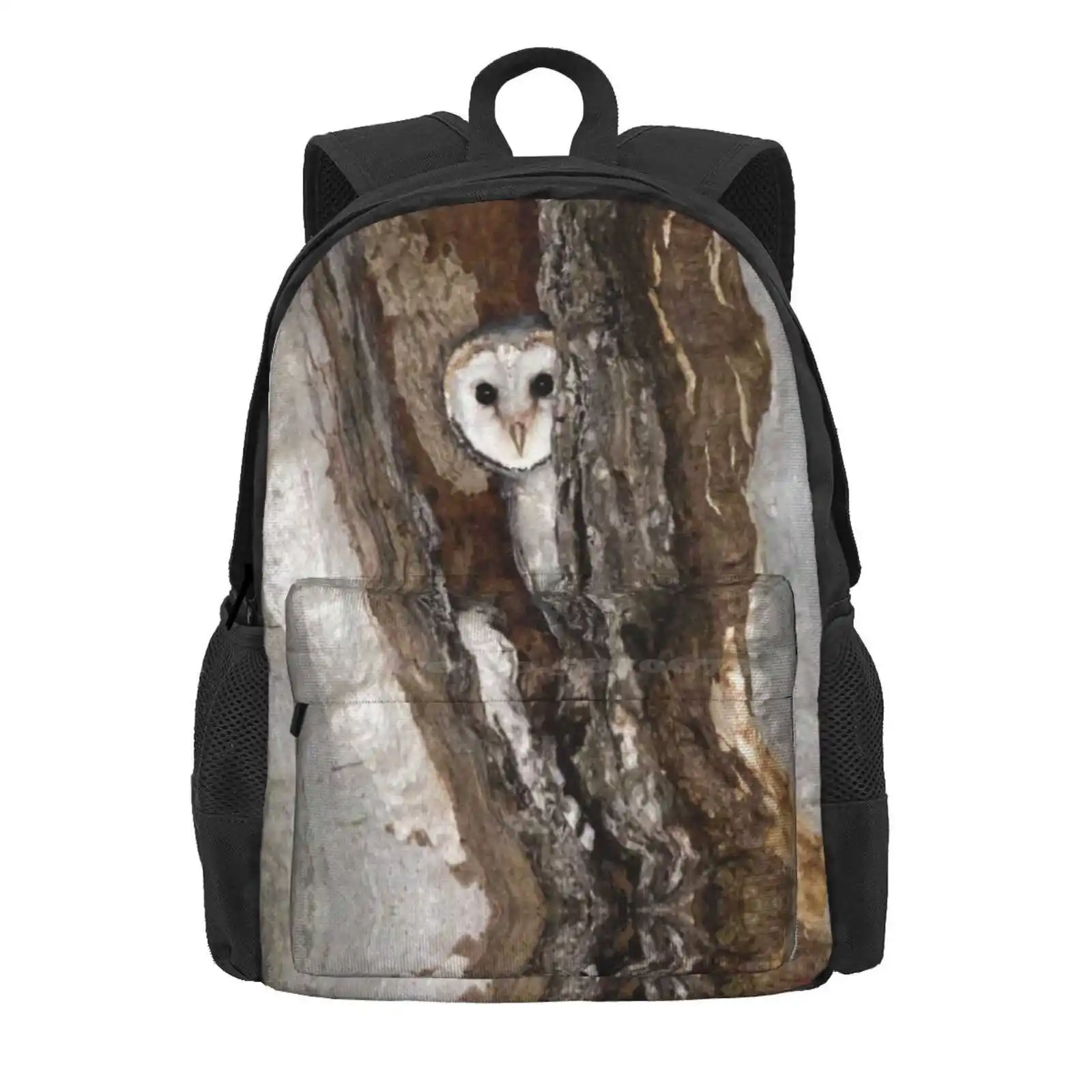 Barn Owl Peekaboo Hot Sale Schoolbag Backpack Fashion Bags Barn Owl Owls Baby Animals Nocturnal Wildlife Birds Of Prey Nature