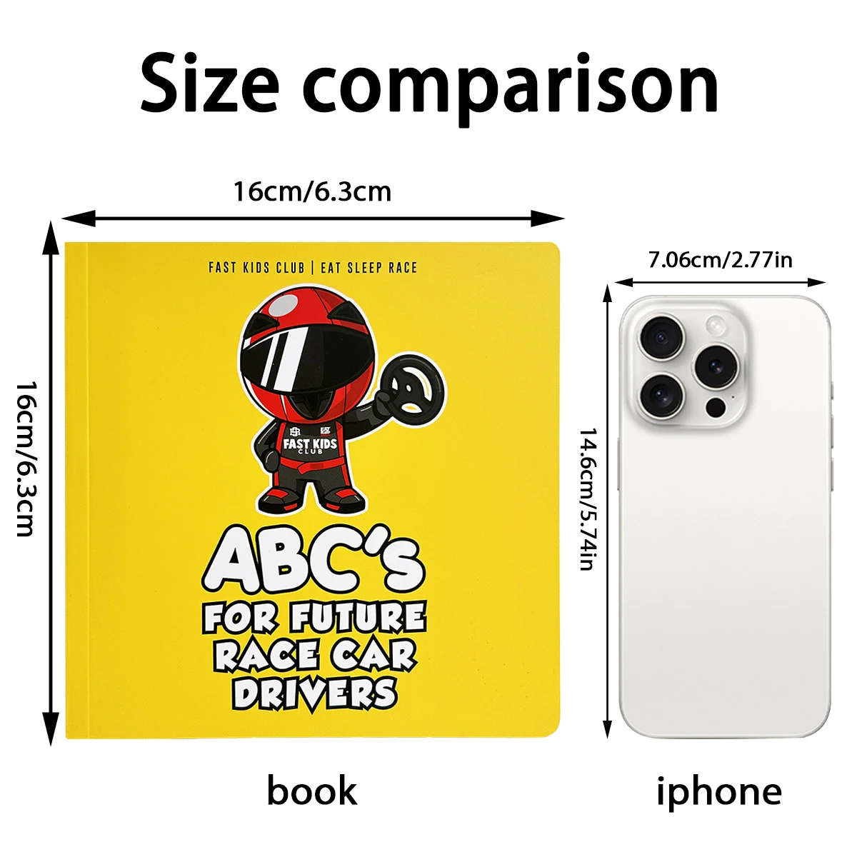 Future Racer ABC-Broschüre – Ein robustes Lernbuchstaben-Lernwerkzeug aus Pappe mit bunten Illustrationen