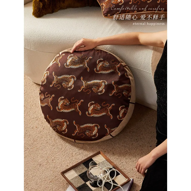 New Chinese-style medieval futon cushion, living room balcony, high-grade seat pier on the ground, winter meditation high-end lo