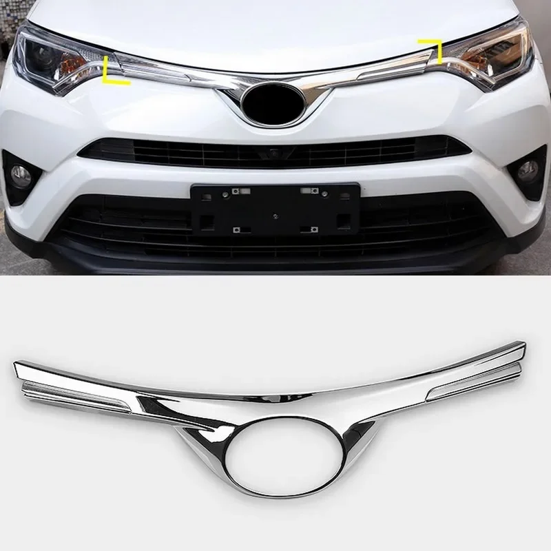 

For TOYOTA RAV4 2016-2018 Front Grill Grille Engine Hood Cover Trim 1pcs Chrome Car-styling