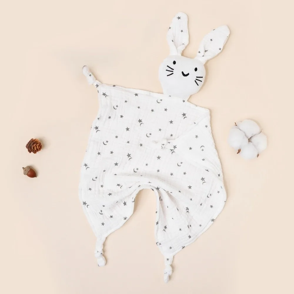 Cotton Muslin Muslin Comforter Blanket Printed Design Newborn Size Newborn Sleeping Dolls Multi-Function Soft Material