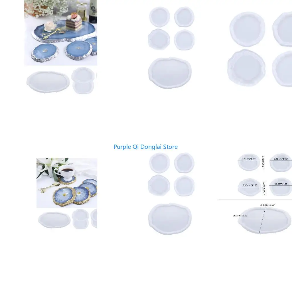 L21E Resin Tray Mold Silicone Molds Geode Agate Molds for Home Decor