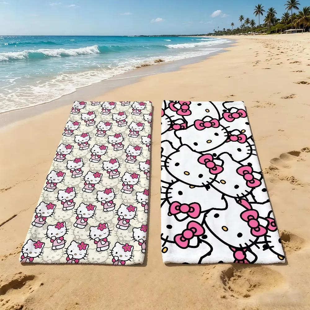 H-Hello Cute K-Kitty Summer Beach Towel, Super Absorbent Quick Drying For Outdoor Camping Swimming Pool Travel Holiday - view 3