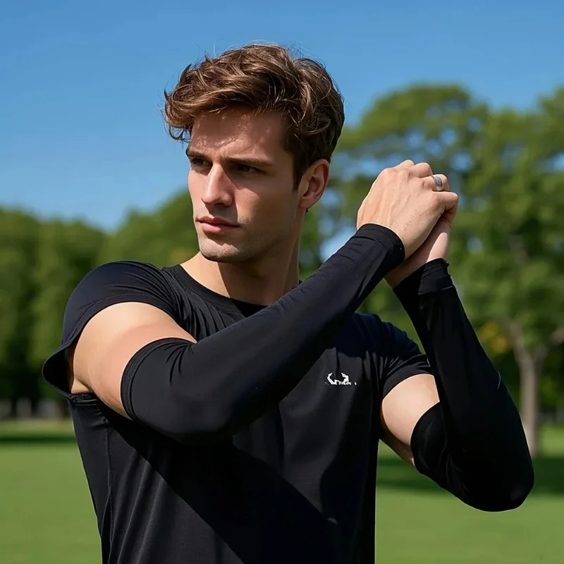 Unisex Fashion Sun Protection Ice Silk Arm Sleeves Breathable Quick Dry UV Sunblock for Outdoor Sports