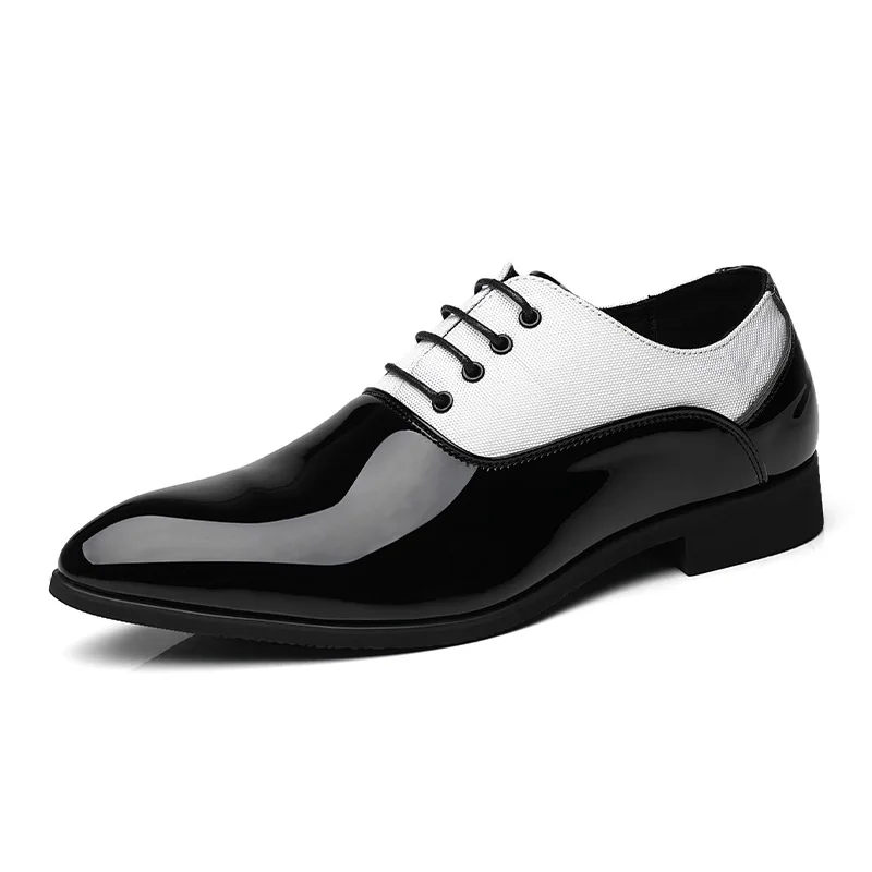 Size 38-48 Oxford Shoes for Men 2024 Pointed Toe Formal Office Shoes Men Luxury Patent Leather Men Shoes Wedding Black White Red