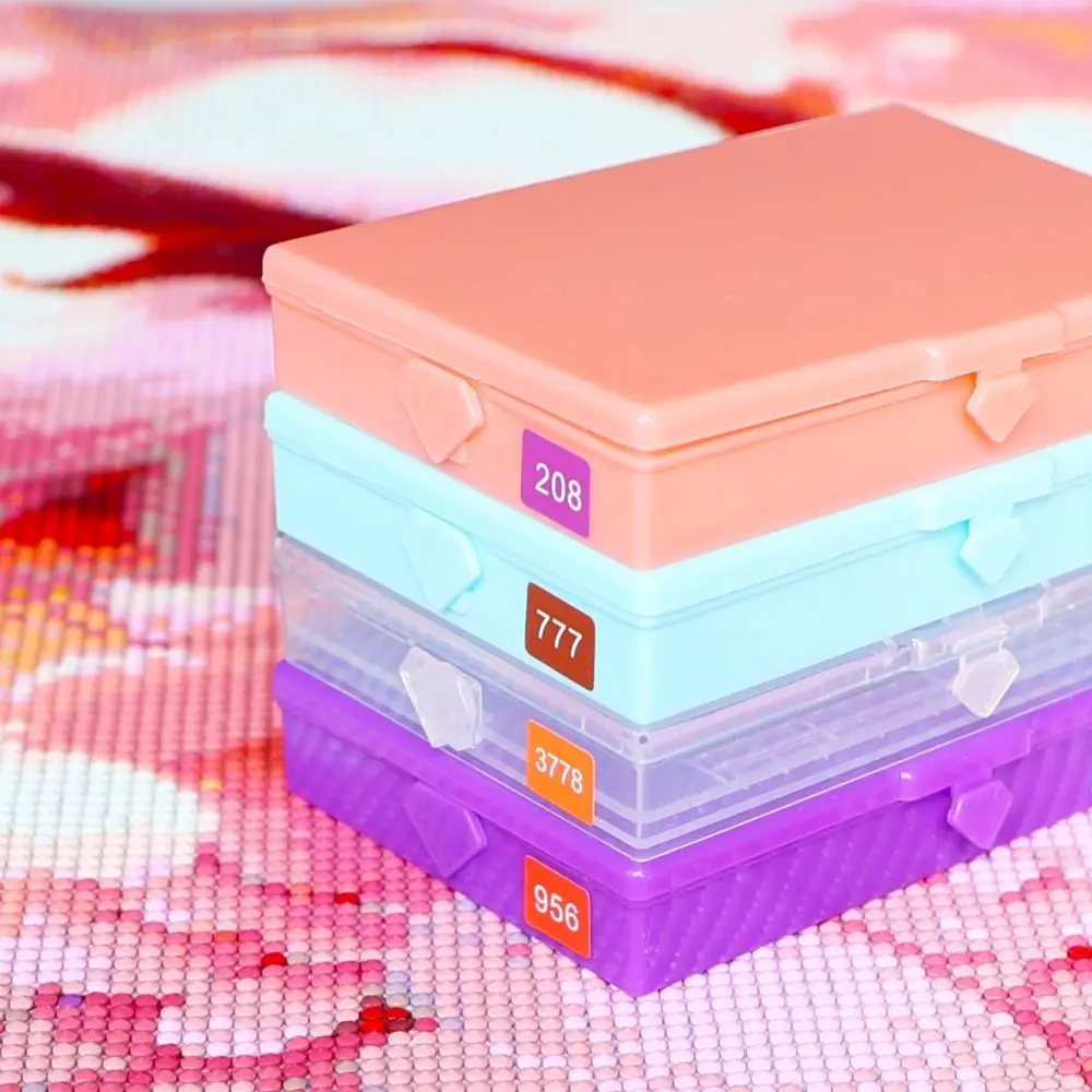 DIY Craft Flip Top Diamond Painting Tray DIY Diamond Art Accessories Beading Plates Drill Storage Container Plastic Embroidery