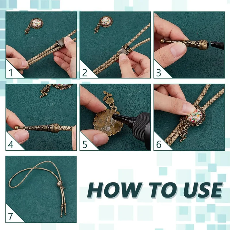 Bolo Tie Making Kits, Iron Bolo Tie Findings For Bracelet Jewelry Making DIY Craft Clothes Decor