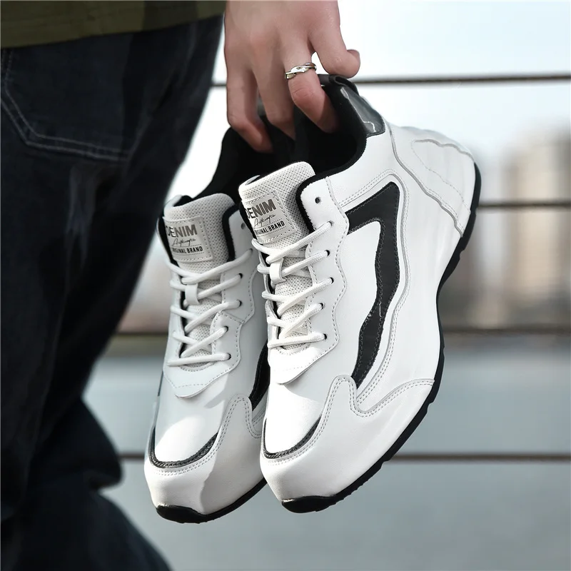 Man Sneakers Booster Elevator Shoes Height Increase Insole 6cm  Taller Heel Lift Chunky