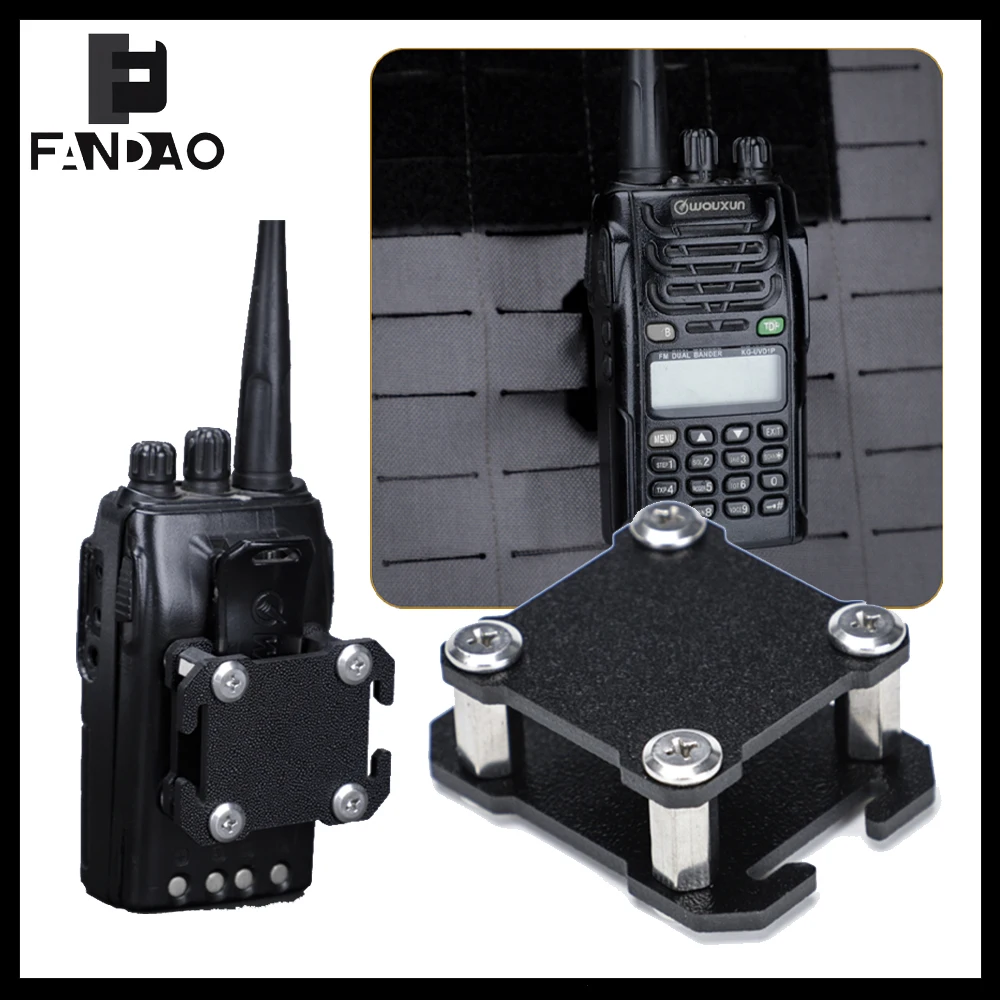 

Tactical Walkie-Talkie Molle Fixing Base Backpack Shoulder Straps Portable Base Clip EDC Modular Storage for Climbing Camping