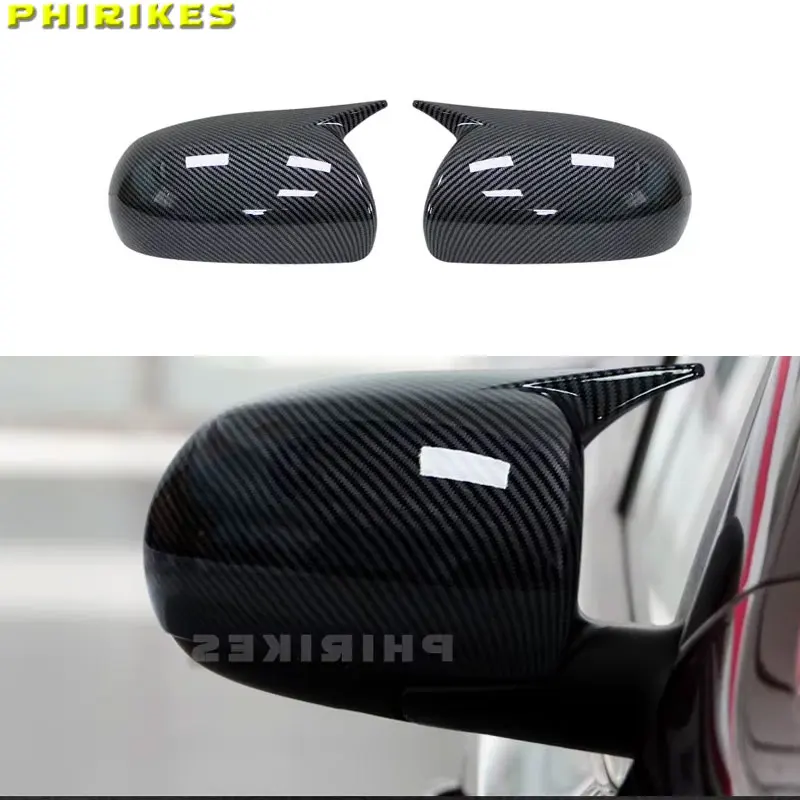 For KIA K3 Cerato Forte 2009-2017 ABS Carbon Fiber Car Side Door Rearview Mirror Cover Cap Shell Housing Sticker Trim