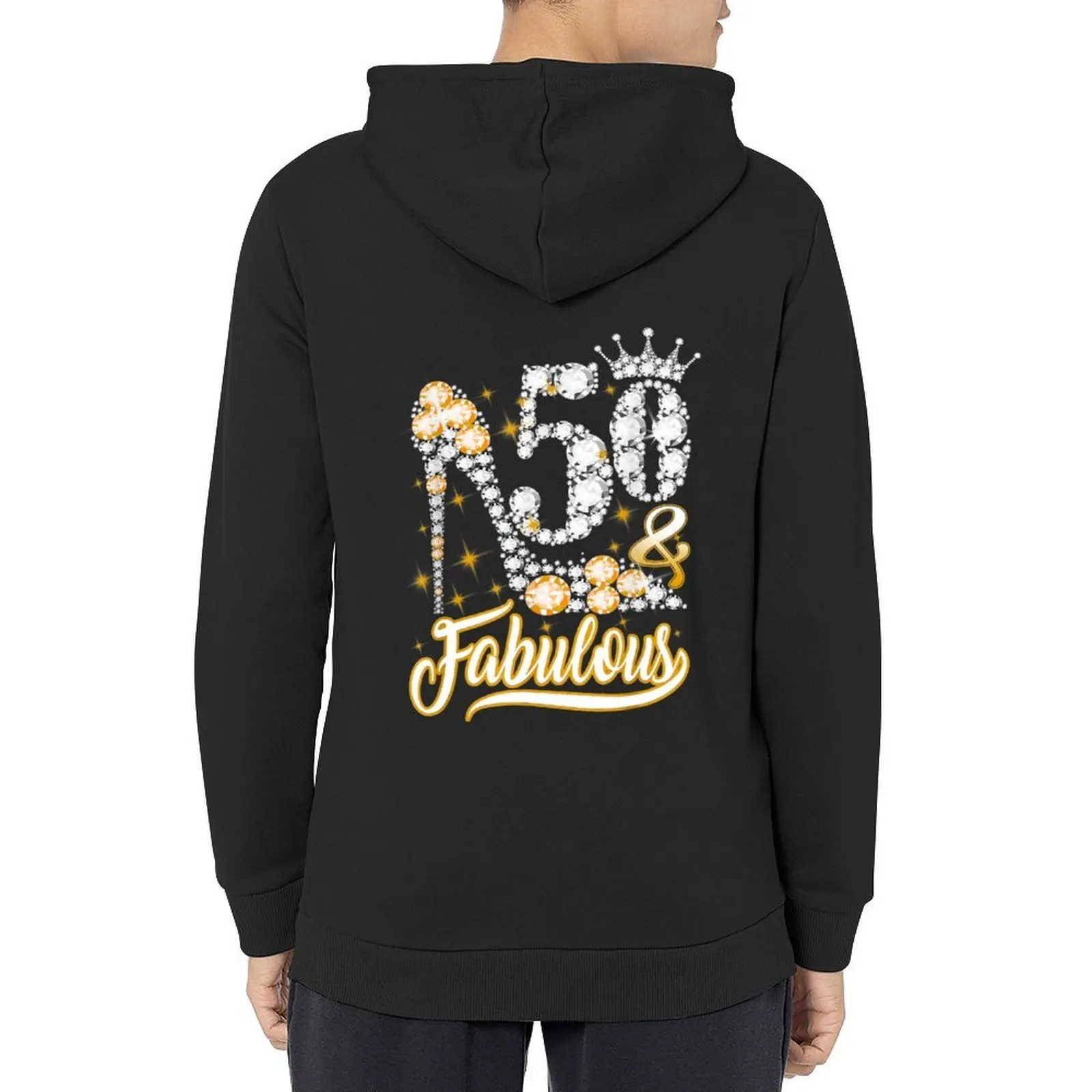 

50 & Fabulous 50 Years Old 50th Birthday Diamond Crown Shoes Hoodie men's clothing man hoodie