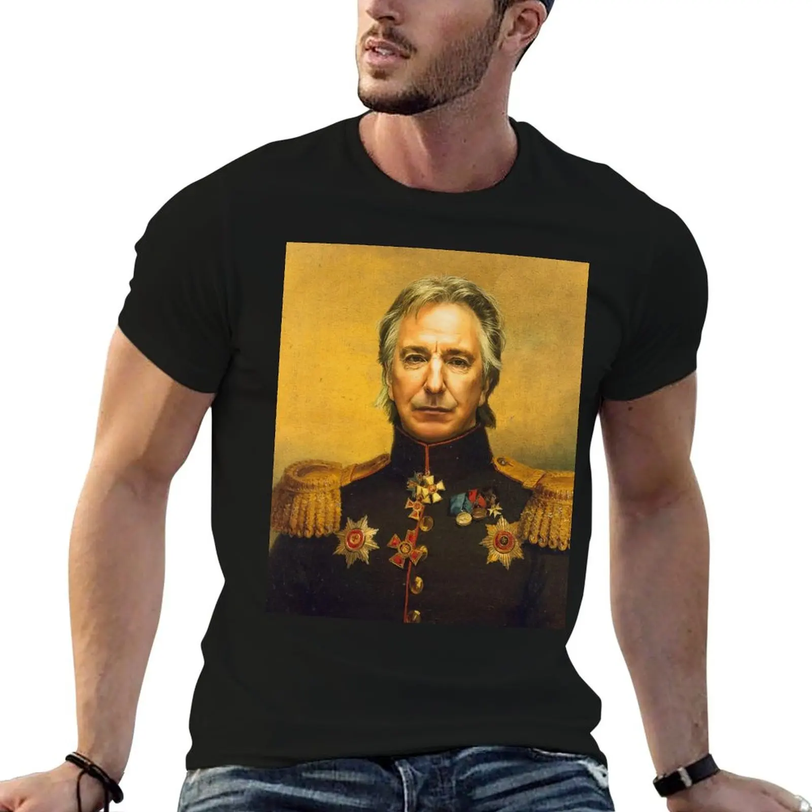 Alan Rickman - replaceface T-Shirt street wear hippie clothes mens clothing