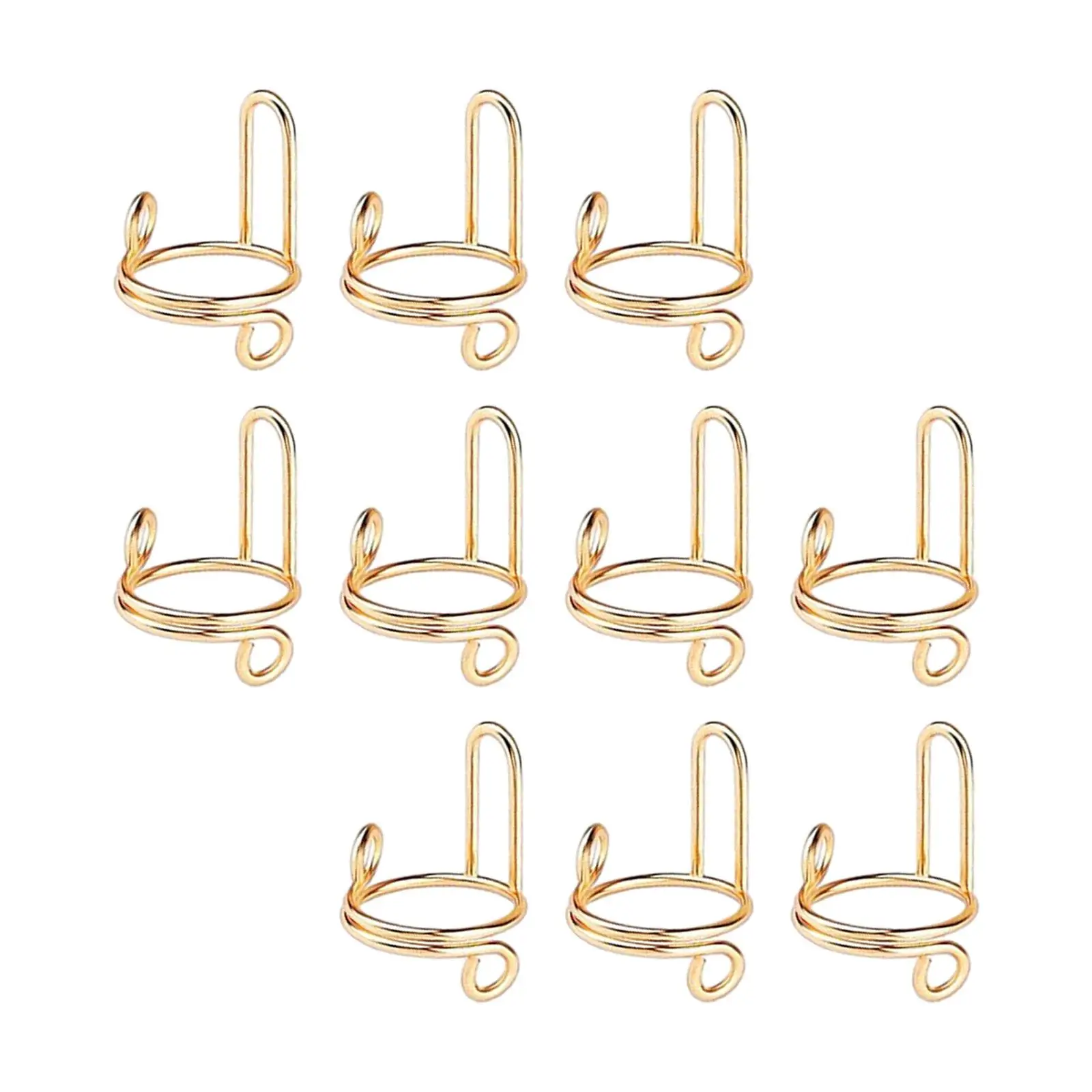 10x Fingernail Rings DIY Metal Size Adjustable Girl Non Tarnish No Adhesive Halal Nail Ring Set Nail Rings for Acrylic Nails