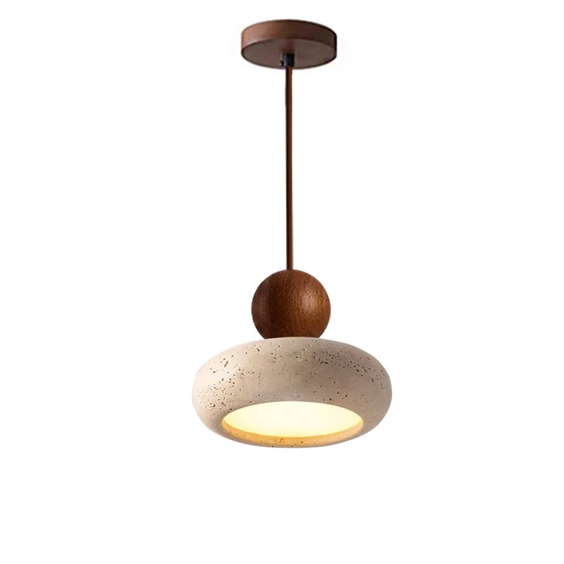 Lampa wisząca w stylu vintage z naturalnym żółtym agatem, idealna do sypialni lub restauracji. — 2