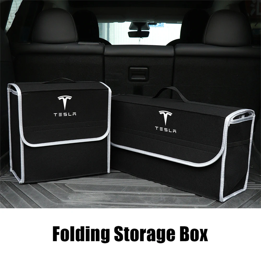 1pcs Folding Car Storage Box Car Trunk Organizer Box Auto Storage Accessories For Tesla Model 3 Model S Model X  Coil Mod WYE