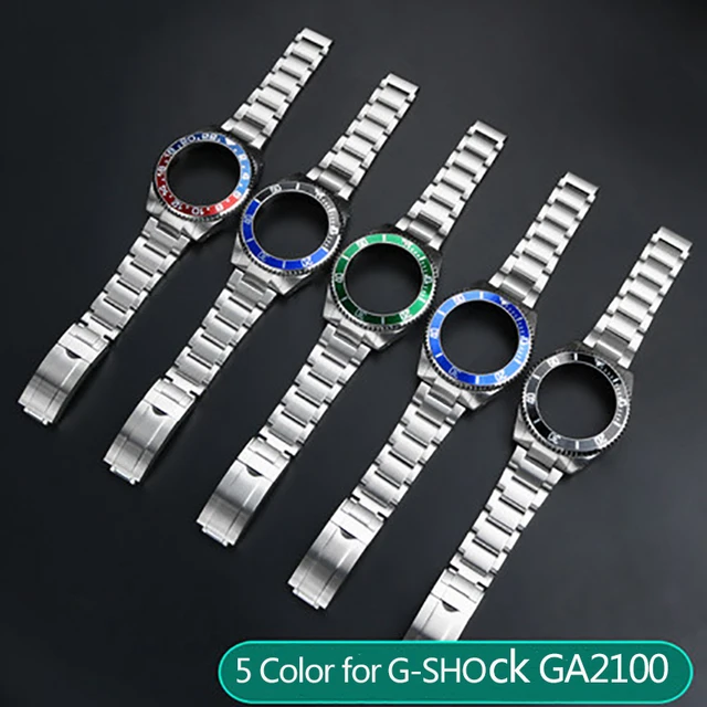 新しいGA2100 GA2110時計バンドセット金属ベゼルストラップカシオg-shock GA-2100 GA-2110修正されたステンレス鋼ケースブレスレットストラップ  - AliExpress