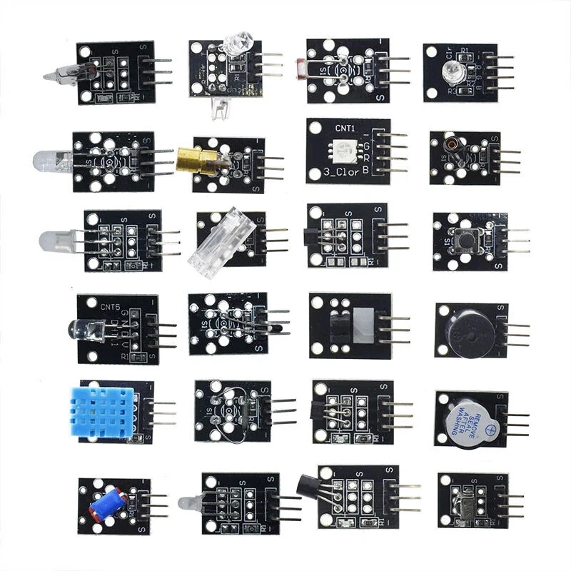 For Arduino 45 Kinds of Sensors Digital Temperature Humidity RGB LED Soil Buzzer Sound Ultrasonic Sensor Module UNO R3 MEGA2560