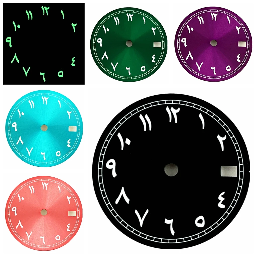 

Циферблат RICHUS NH35, 29 мм, стерильный, зеленый, с люминесценцией, подходит для механизма NH35, коронка на 3/3.8 часа, аксессуары и запчасти для автоматических часов