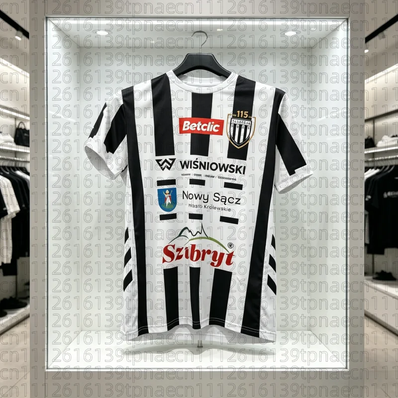 25_26 New Polish Men's_KIds Football Quick-Dry Sports T-Shirt Sandecja Nowy Sącz Football Match Jersey Special Family Kids Tees