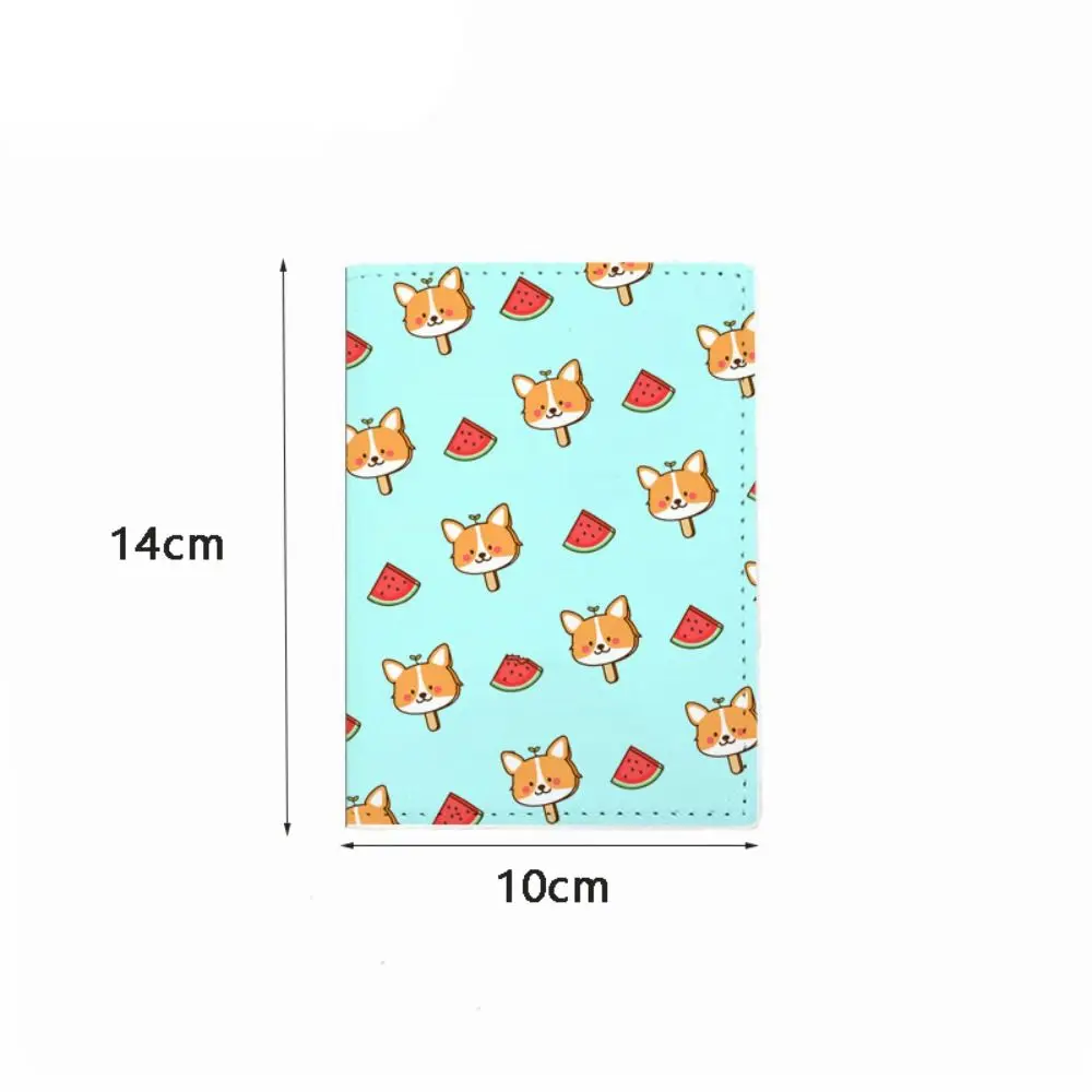 New PU Leather Corgi Dog Passport Bag Cartoon Cute Passport Cover Multi Functional Passport Protective Sleeve Travel Accessories