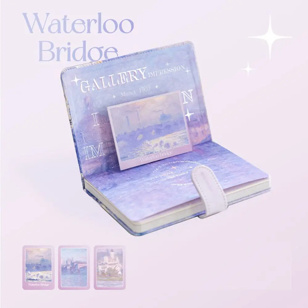 

Weekly Planner Writing Pads Magnetic Buckle Colorful Page Oil Painting Notepad Scenery Notebook DIY Scrapbook Handbook