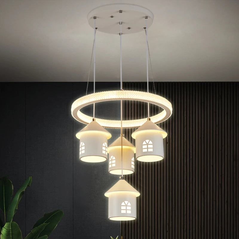 Dining Room Chandelier Four-Head Modern Minimalist Dining  Creative Personality New Internet Celebrity Led Dining Table Lamps