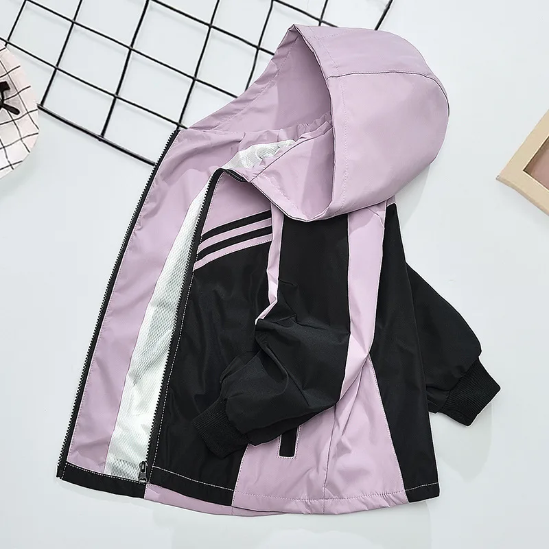 여아용 용수철 배색 코트, 외국 스타일 어린이 용수철, 캐주얼 스톰트루퍼, 큰 어린이 옷, 어린 소녀