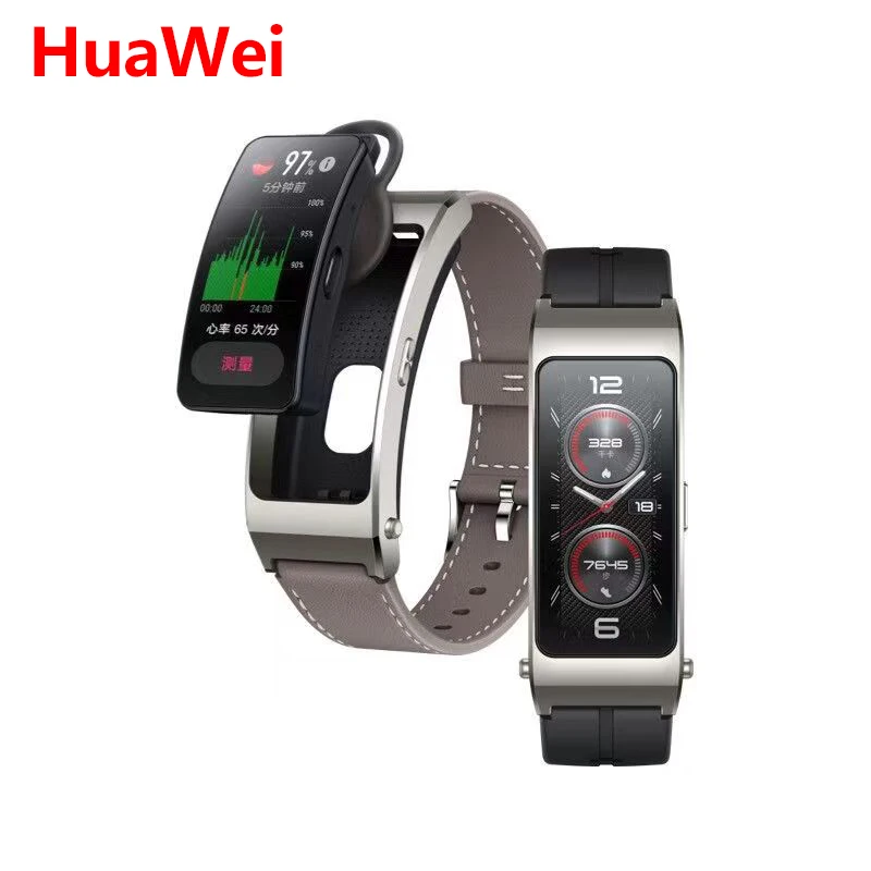 【95 nuovo】 Auricolari Bluetooth originali Huawei Call Band B6 sul polso Chiama Orologio Auricolari 2 in 1