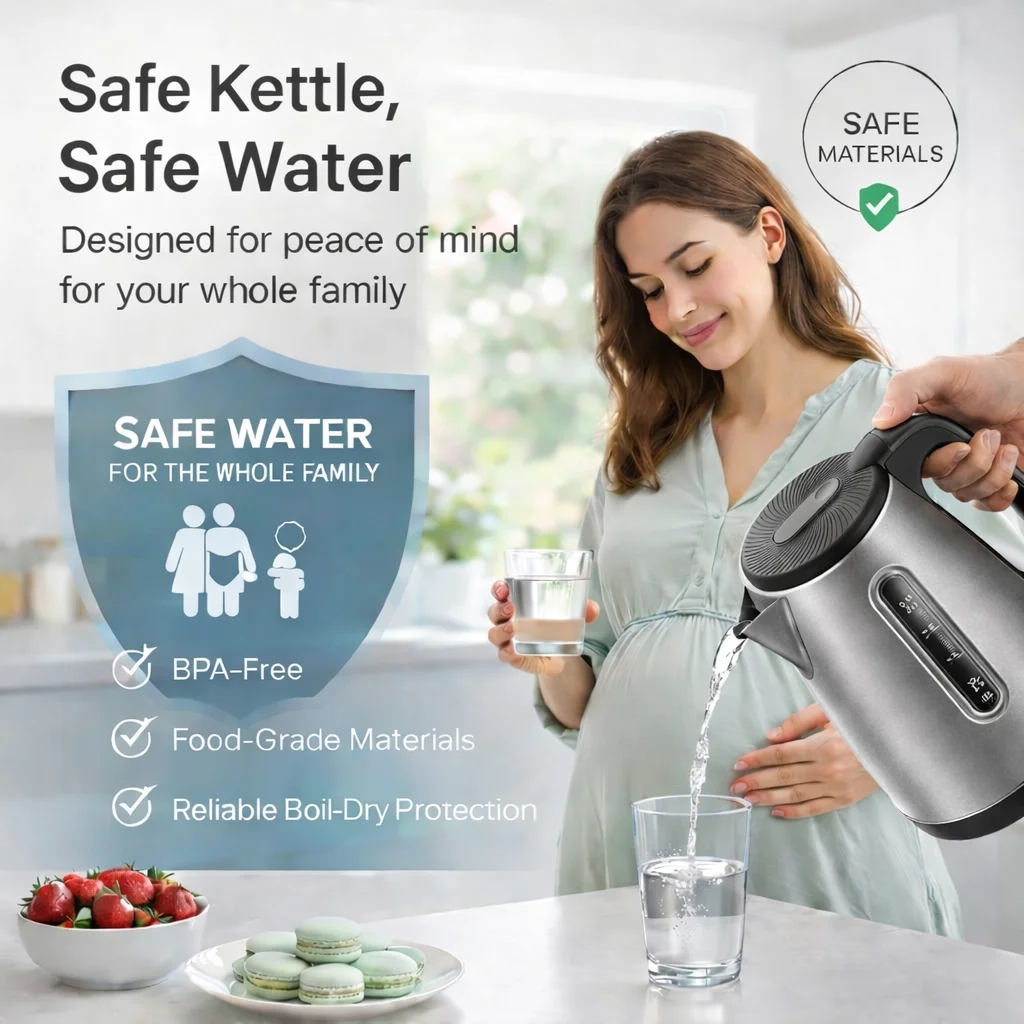 

PureSafe 1.8L Electric Kettle | 100% Stainless Steel & Zero Plastic Contact | 1500W Rapid Boil BPA-Free