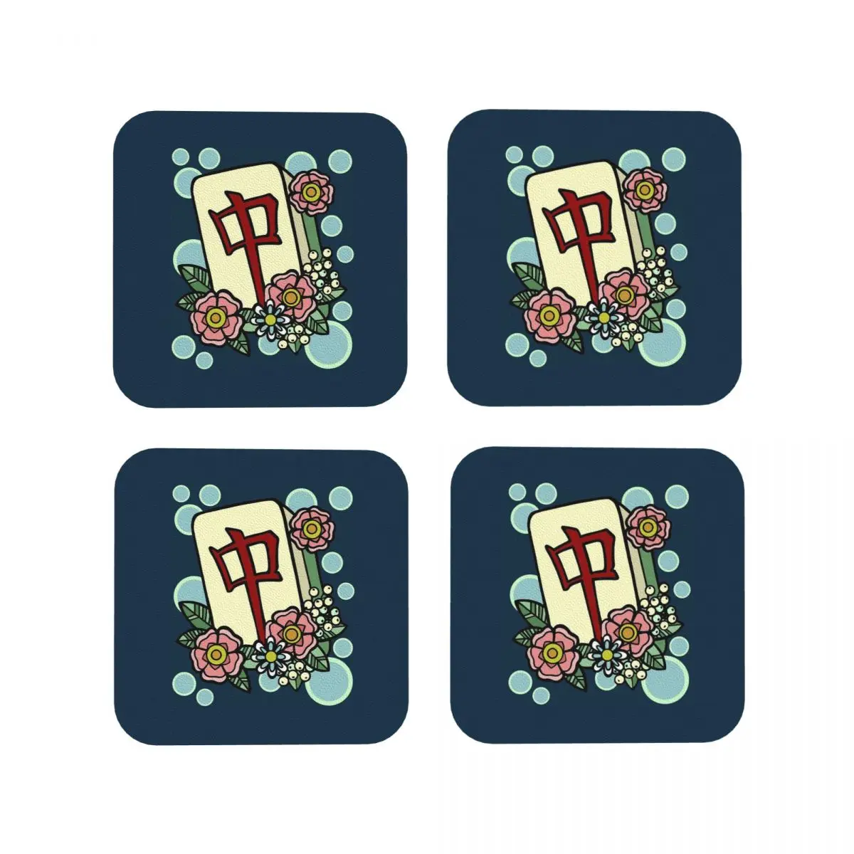 

Подставки Mah Jong, кухонные салфетки, нескользящие изоляционные коврики для чашек, кофейные коврики для декора, домашняя посуда, подушечки, набор из 4 шт.